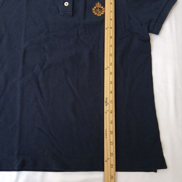 Ralph Lauren Womens Black Short Sleeve Gold Crest Crown Logo  Polo Shirt Size PS - Picture 2 of 6